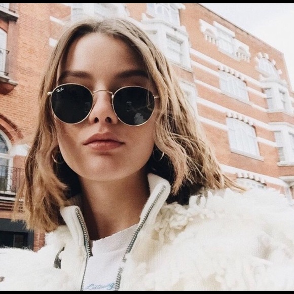 Ray bans round metal sunglasses gold - Picture 3 of 4